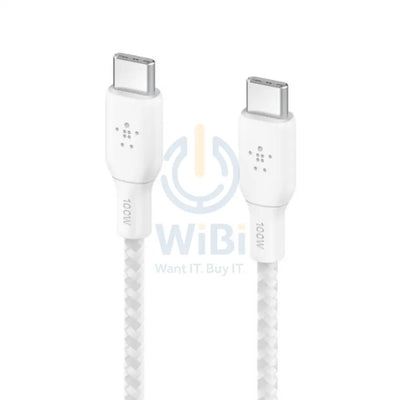 Belkin BoostCharge Braided Cable - 2 Meter / 100W / USB-C / White Accessories > Cables & Converters > Cables