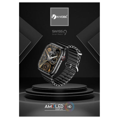NYORK SWISS 9 Plus Smart Watch - Black Smart Watches > Offer Zone