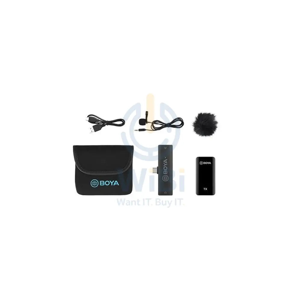BOYA 2.4GHz Wireless Microphone for mobile device like smartphone PC tablet (1transmitter + 1receiver with Type-C jack)