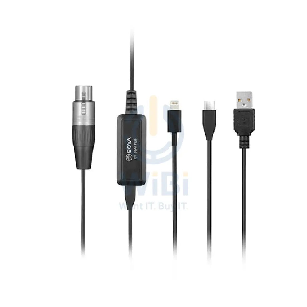Boya BY-BCA7 PRO Cable With XLR Preamplifier - 6M / XLR / Lighting / USB / Type-C - Black Accessories > Audio >