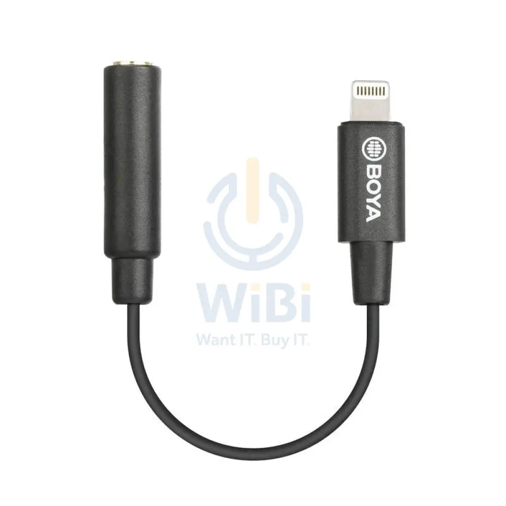 BOYA BY-K3 3.5mm Female TRS to Male Adapter Cable - 3.5mm / Lightning - Black Accessories > Cables & Converters > Cables
