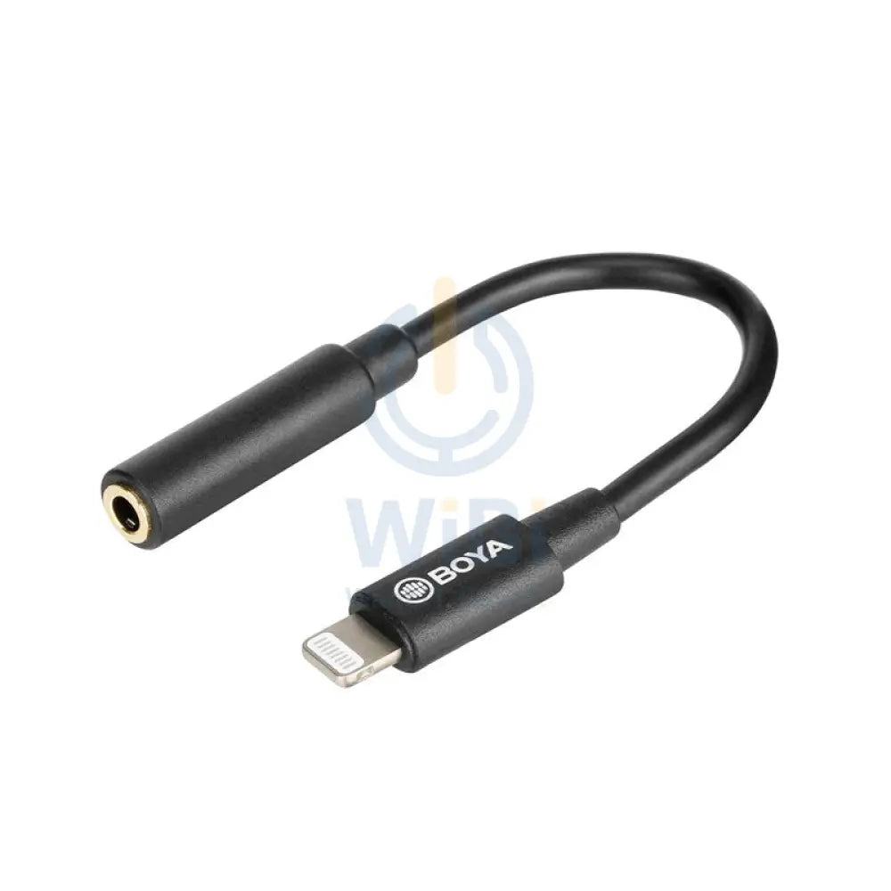 BOYA BY-K3 3.5mm Female TRS to Male Adapter Cable - 3.5mm / Lightning - Black Accessories > Cables & Converters > Cables