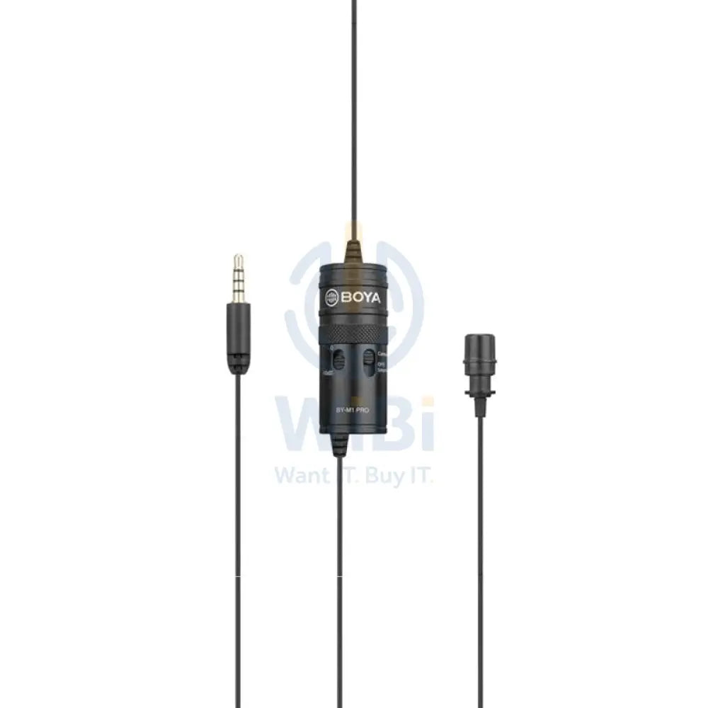 BOYA BY-M1 Pro Omnidirectional Lavalier Condenser Microphone - 65 Hz / 3.5mm Jack / Wired - Black Accessories > Audio >
