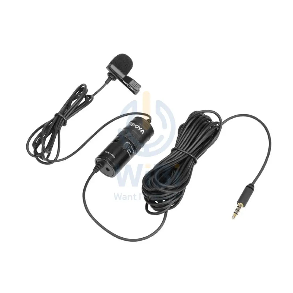 BOYA BY-M1 Pro Omnidirectional Lavalier Condenser Microphone - 65 Hz / 3.5mm Jack / Wired - Black Accessories > Audio >
