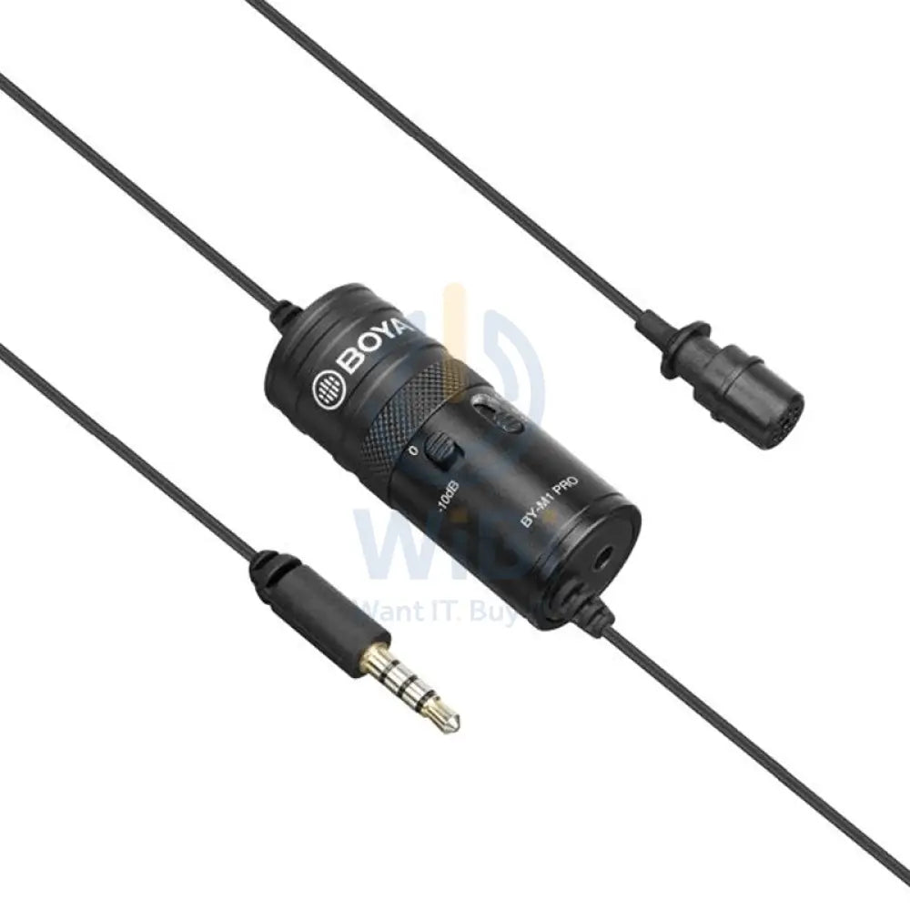 BOYA BY-M1 Pro Omnidirectional Lavalier Condenser Microphone - 65 Hz / 3.5mm Jack / Wired - Black Accessories > Audio >