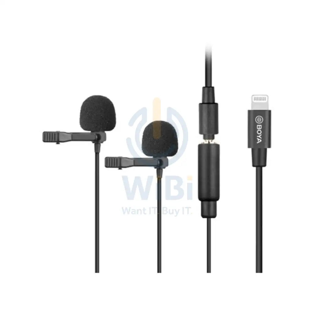 BOYA BY-M2D Digital Dual Omnidirectional Lavalier Microphones With Detachable Lightning Cable (IOS) Accessories > Audio