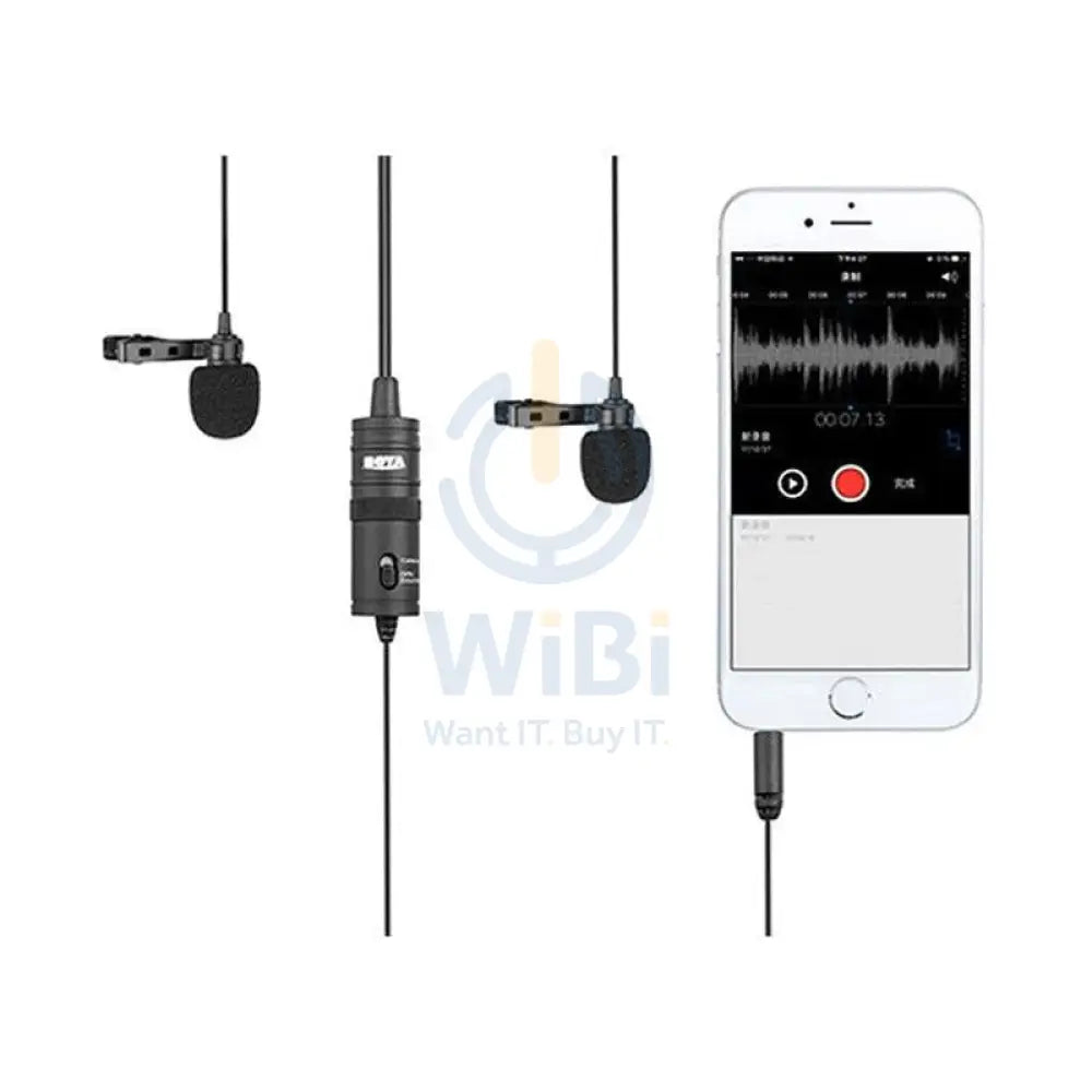 BOYA Dual Mic Lavalier microphone for Smartphones and DSLRs - Black Accessories > Audio > Microphone