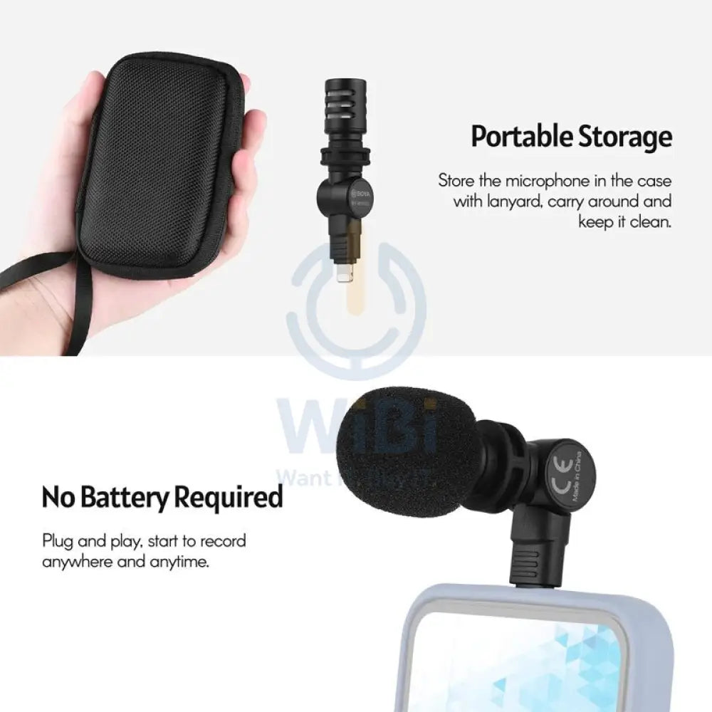 BOYA Miniature Condenser Smartphone mic (Lightning Connector) - Black Accessories > Audio > Microphone > Offer Zone