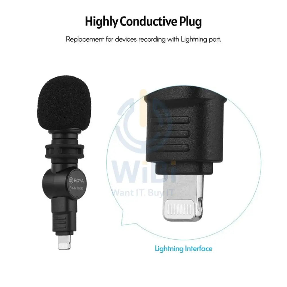 BOYA Miniature Condenser Smartphone mic (Lightning Connector) - Black Accessories > Audio > Microphone > Offer Zone