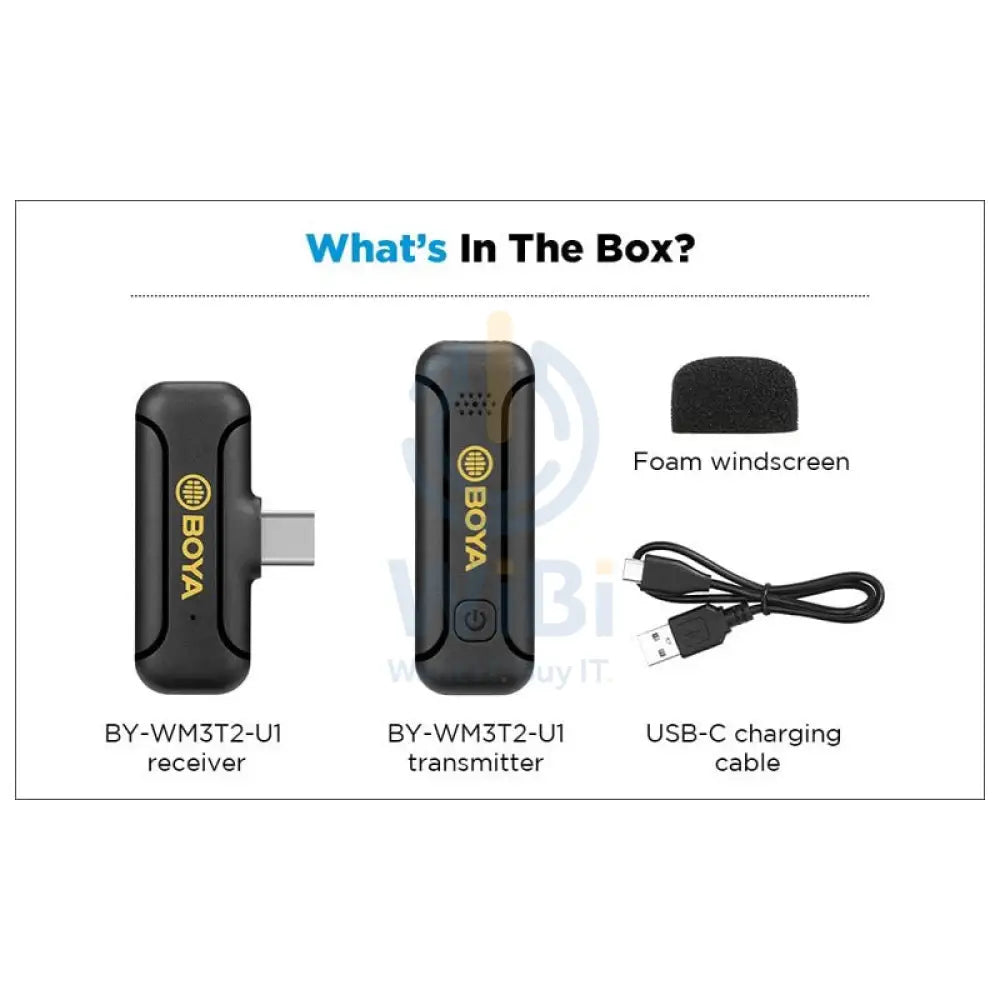 BOYA Smallest 2.4Ghz Wireless Microphone for Type-C device(1TX + 1RX) -Black Accessories > Audio > Microphone > Offer