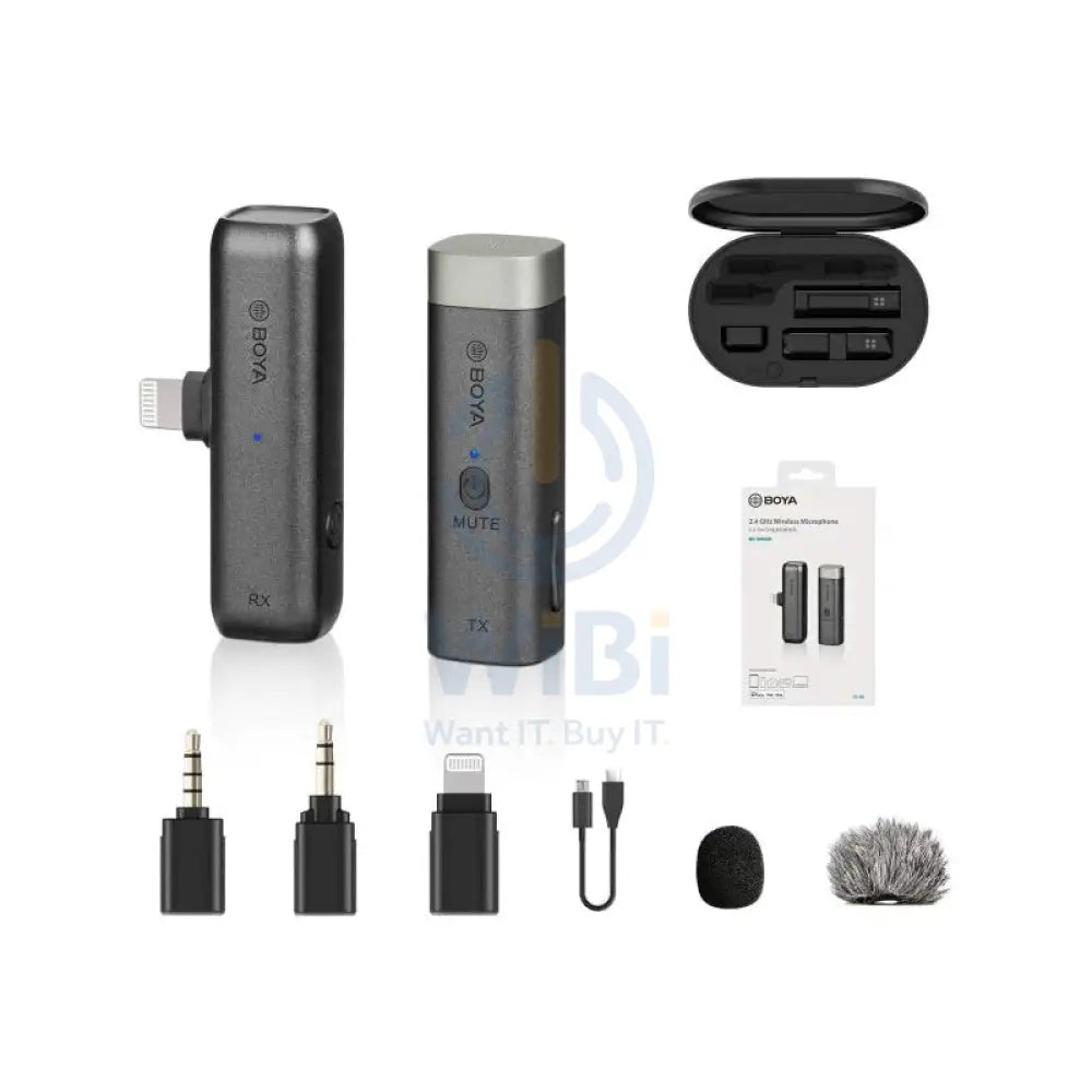 BOYA Smallest wireless microphone TRS & TRRS & Lightning connector - Black Accessories > Audio > Microphone > Offer Zone