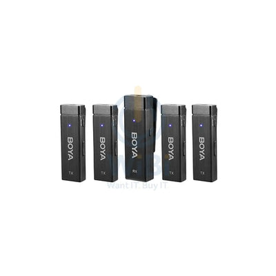 BOYA Ultracompact 2.4GHz Four-channel Wireless Microphone System - Black Accessories > Audio > Microphone