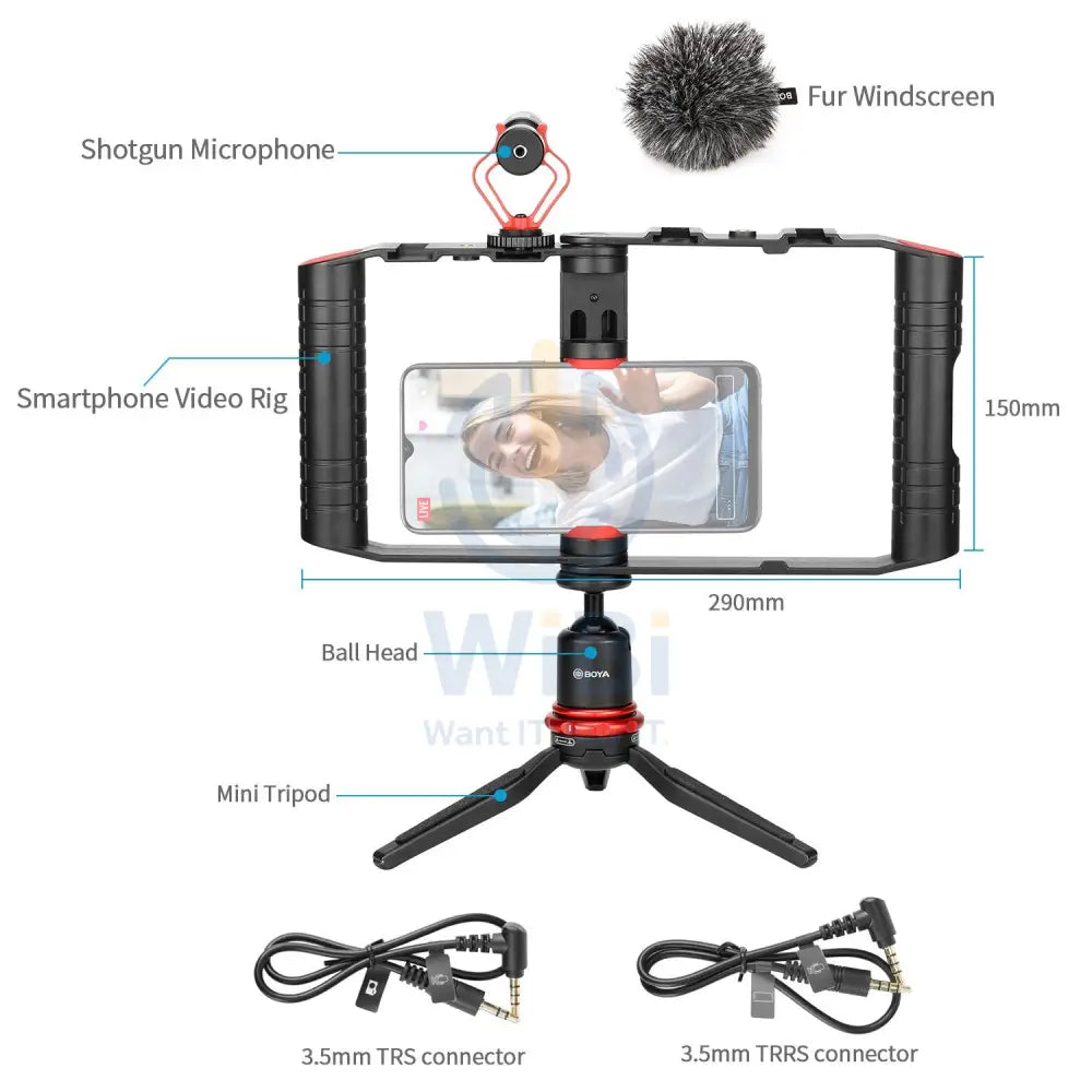 BOYA Vlog kit - Black Accessories > Mobiles & Tablets > Mobiles > Mobile Holder / Stands