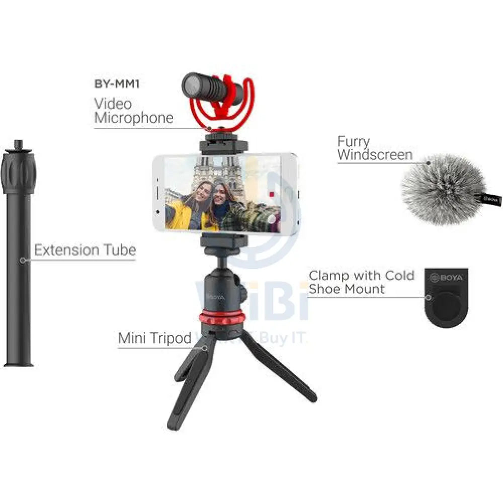 BOYA vlogger kit(BY-T1/BY-C12/BY-MM1) - Black Accessories > Mobiles & Tablets > Mobiles > Mobile Holder / Stands