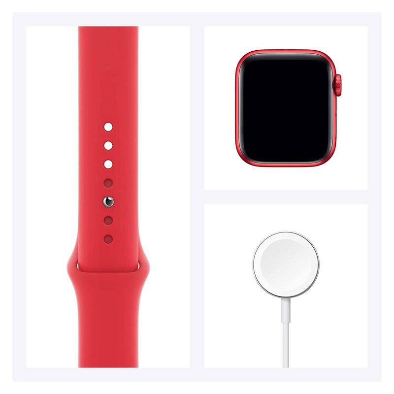 ابل ساعة الإصدار 6 - OLED / 32 جيجابايت / 44 مم / بلوتوث / واي-فاي / خلوي / أحمر