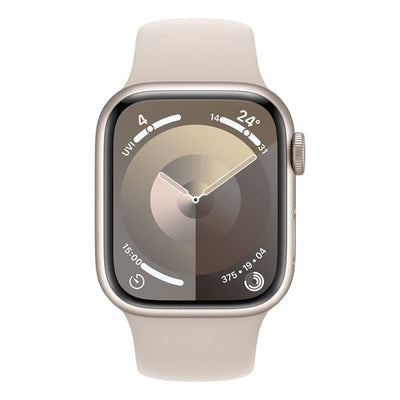 Apple Watch Series 9 with Sport Band - LTPO OLED / 64GB / 45mm / Medium/Large / Bluetooth / Wi-Fi / Starlight Smart