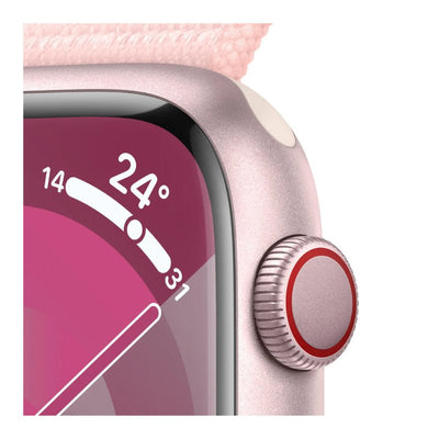 Apple Watch Series 9 with Sport Loop - LTPO OLED / 64GB / 45mm / Small/Medium / Bluetooth / Wi-Fi / Cellular / Light