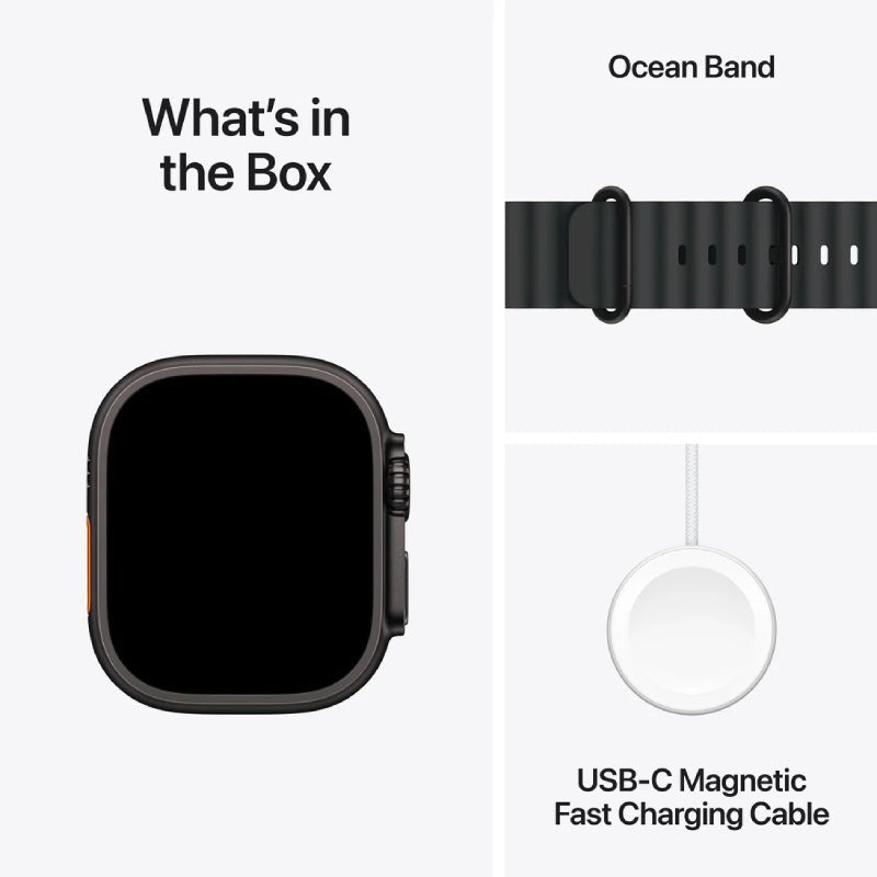 Apple Watch Ultra 2 (2024) - LTPO OLED / 64GB / 49mm / Bluetooth / Wi-Fi / Cellular / Titanium Black Ocean Band Smart
