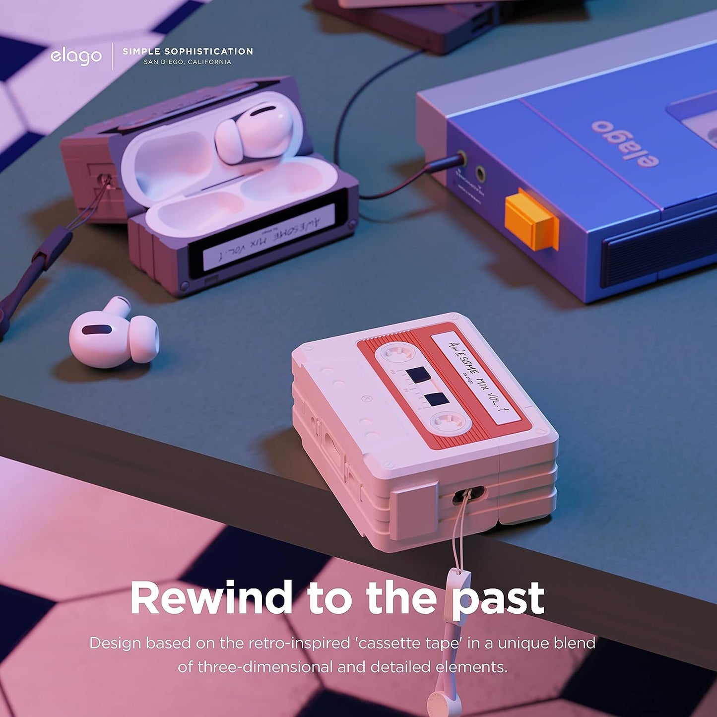 إلاجو كاسيت حافظة شرائط الكاسيت - ابل ايربودز برو 2 / أسود اكسسوارات > هواتف تابلت