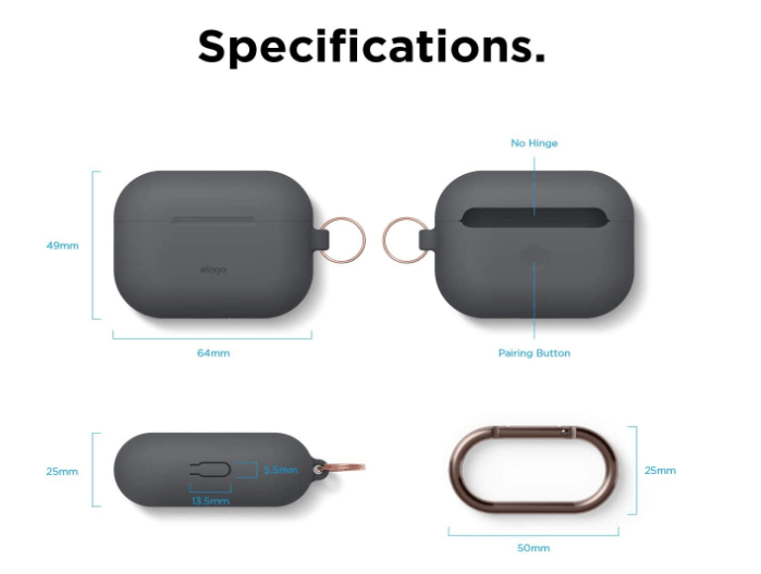 إلاجو ايربودز برو حافظة الأصل - رمادي داكن اكسسوارات الصوت > سماعات الرأس