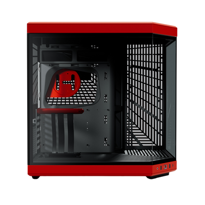 HYTE Y60 Dual Chamber Panoramic Tempered Glass ATX Case With 3 Fans - Black/Red