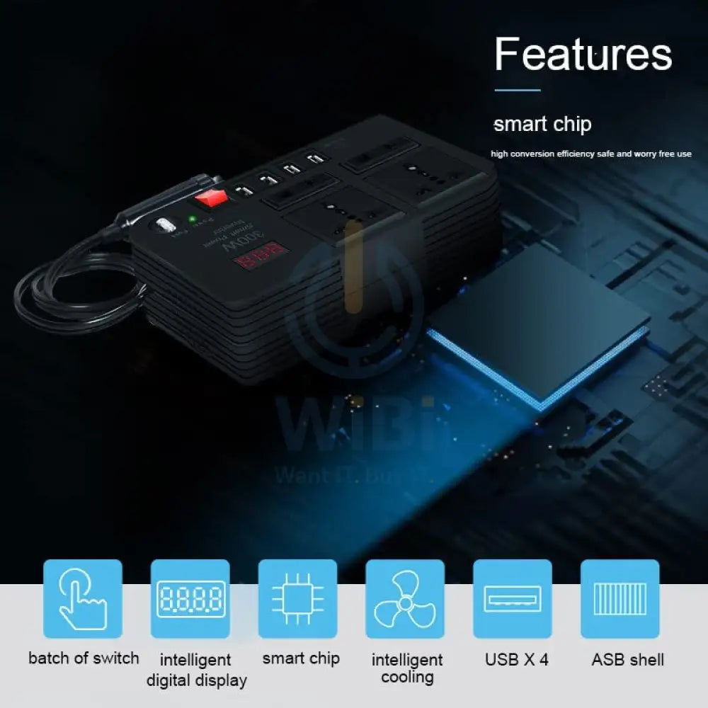 Car Power Inverter - 300W / USB / Black Accessories > Power > Power Protection > Surge Protector