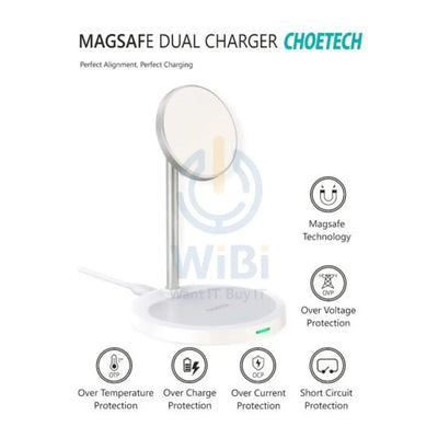 Choetech 2 in 1 Magleap Charger - Silver