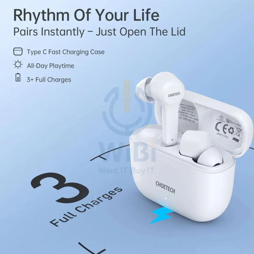 تشوتيك الأذن BH-T01 ترو لاسلكي - بلوتوث / بلوتوث أبيض