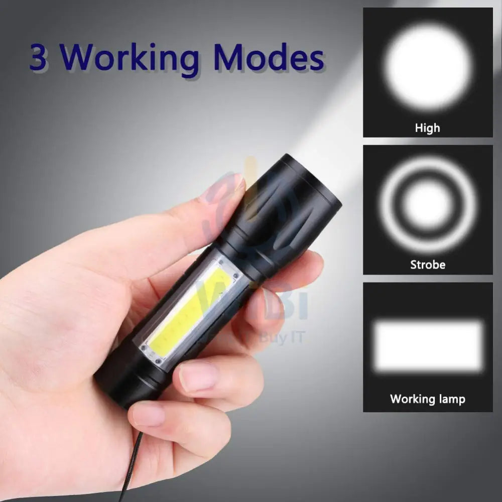 Clarity Metal Flashlight Rechargeable Torch – Black Accessories > Smart Devices