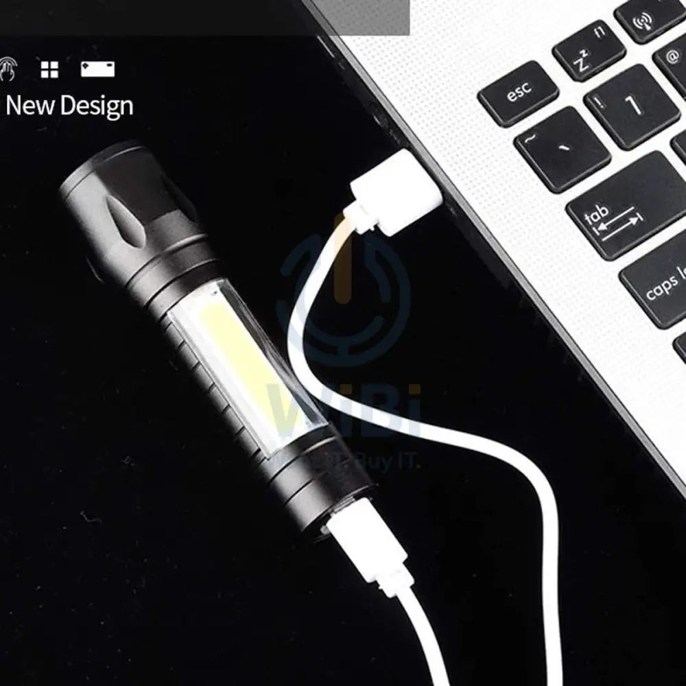 Clarity Metal Flashlight Rechargeable Torch – Black Accessories > Smart Devices
