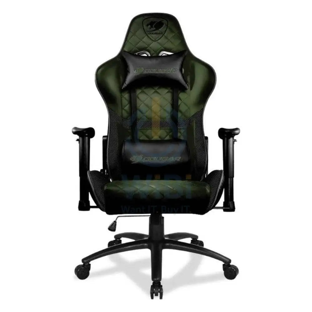 Cougar Armor One Gaming Chair - Breathable PVC Leather / 180° Reclining / Green