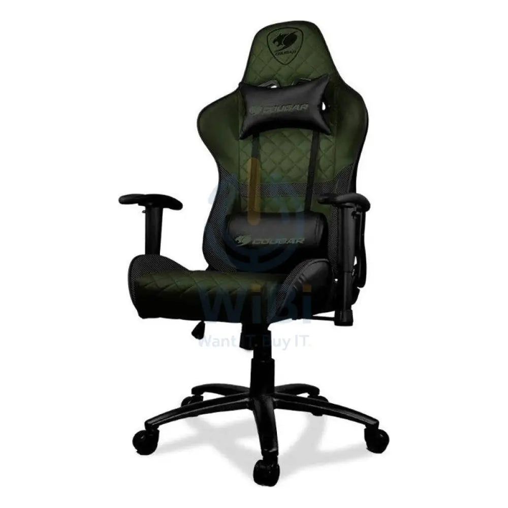 Cougar Armor One Gaming Chair - Breathable PVC Leather / 180° Reclining / Green