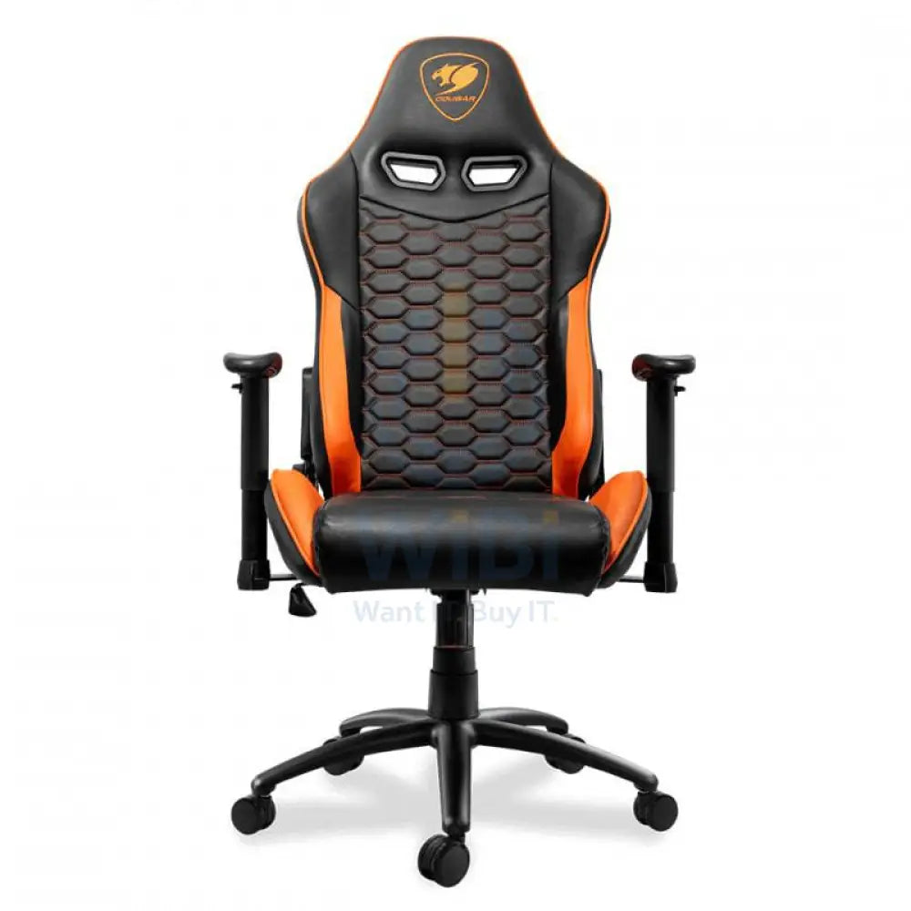Cougar Outrider Gaming Chair - Breathable PVC Leather / 180° Reclining / Black & Orange
