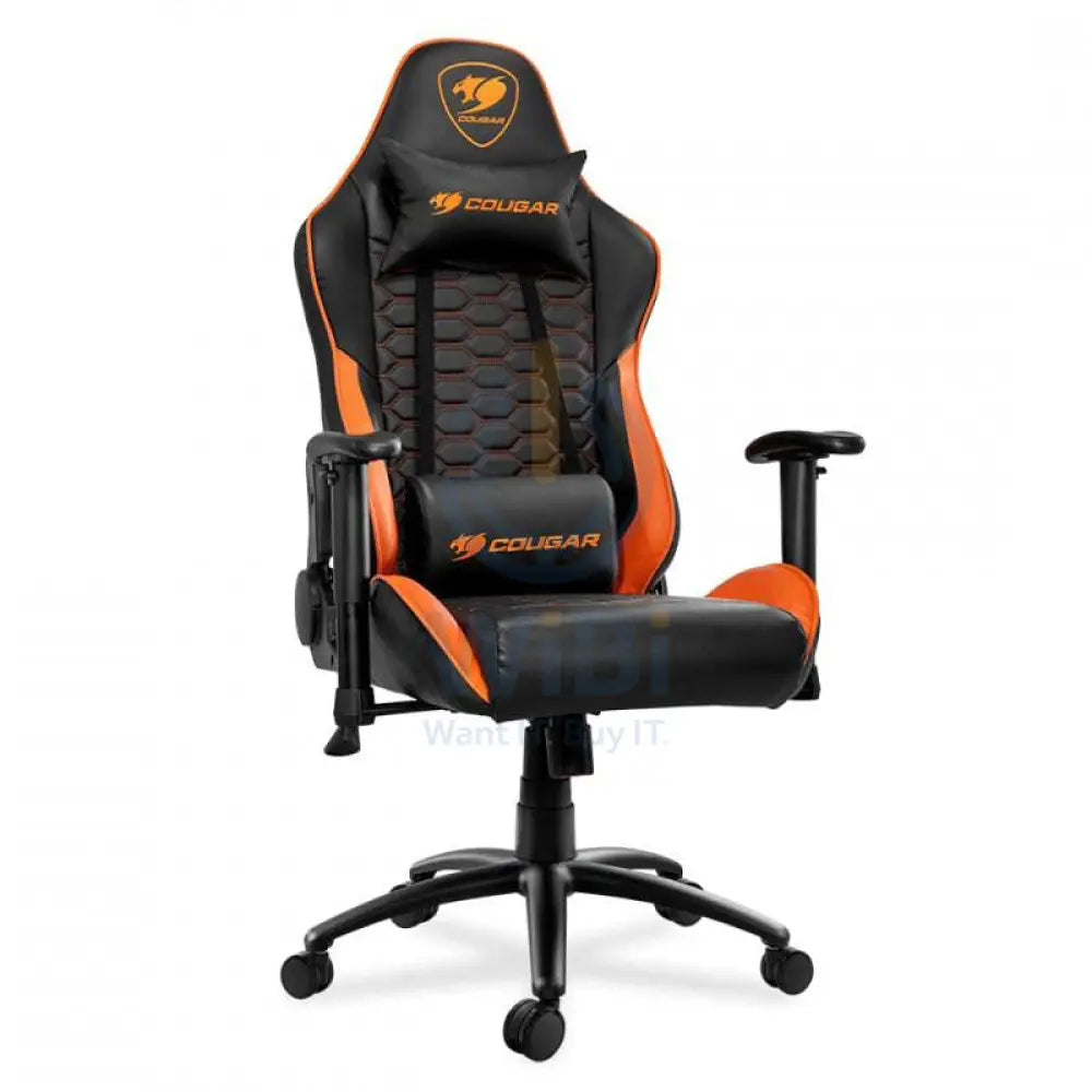 Cougar Outrider Gaming Chair - Breathable PVC Leather / 180° Reclining / Black & Orange