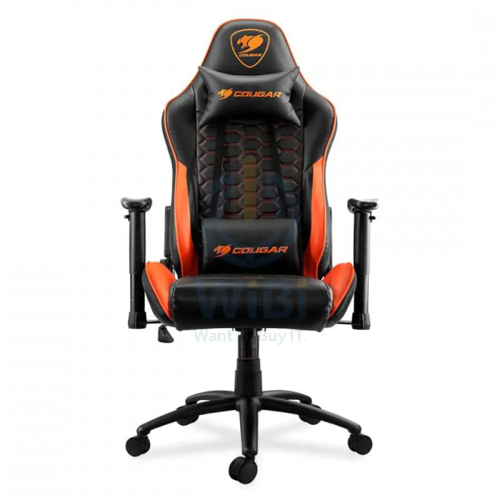 Cougar Outrider Gaming Chair - Breathable PVC Leather / 180° Reclining / Black & Orange