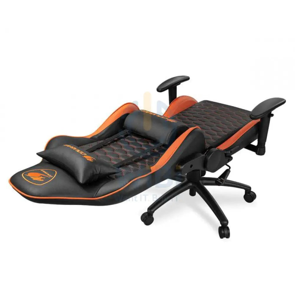 Cougar Outrider Gaming Chair - Breathable PVC Leather / 180° Reclining / Black & Orange