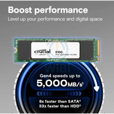 Crucial E100 - 1TB / M.2 2280 / 5000 MB/s / PCIe 4.0 - SSD (Solid State Drive) Storage > Solid State Drive
