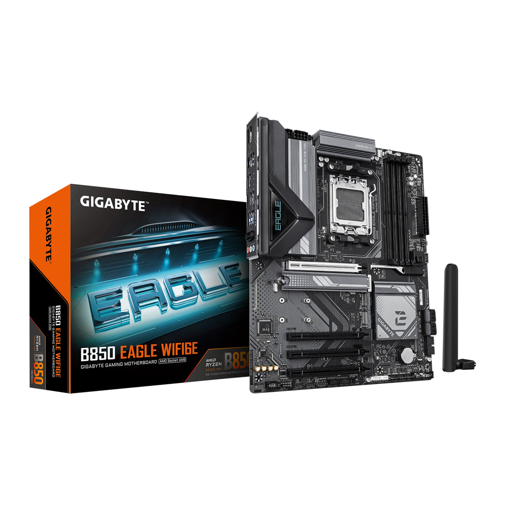 GIGABYTE B850 EAGLE Motherboard - DDR5 / Wi-Fi6E / HDMI / DisplayPort / USB - Black