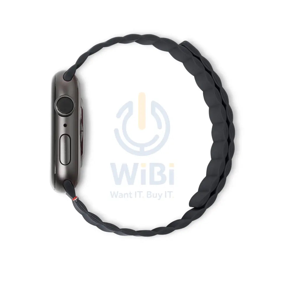 Decoded Apple Watch 41/40/38mm Series 1-8- SE Silicone Magnet Traction Lite Strap - Charcoal Accessories > Smart Watches