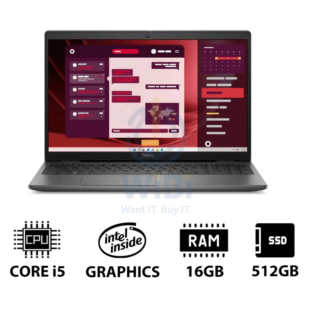 Dell Latitude 3550 - 15.6’’ FHD / i5 / 16GB / 512GB (NVMe M.2 SSD) / DOS (Without OS) / 1YW - Laptop Laptops