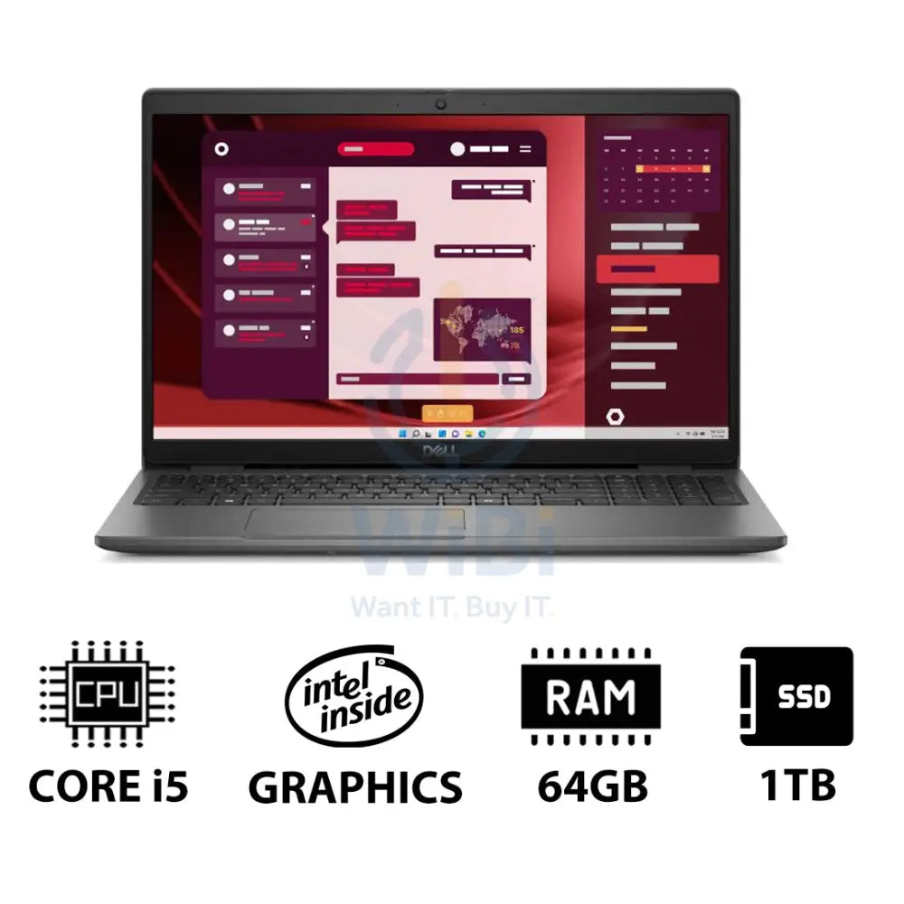 Dell Latitude 3550 - 15.6’’ FHD / i5 / 64GB / 1TB (NVMe M.2 SSD) / DOS (Without OS) / 1YW - Laptop Laptops