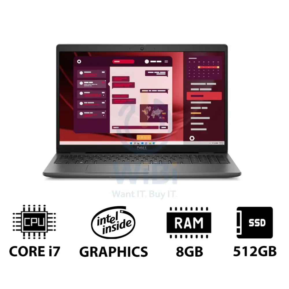 Dell Latitude 3550 - 15.6’’ FHD / i7 / 8GB / 512GB (NVMe M.2 SSD) / DOS (Without OS) / 1YW - Laptop Laptops