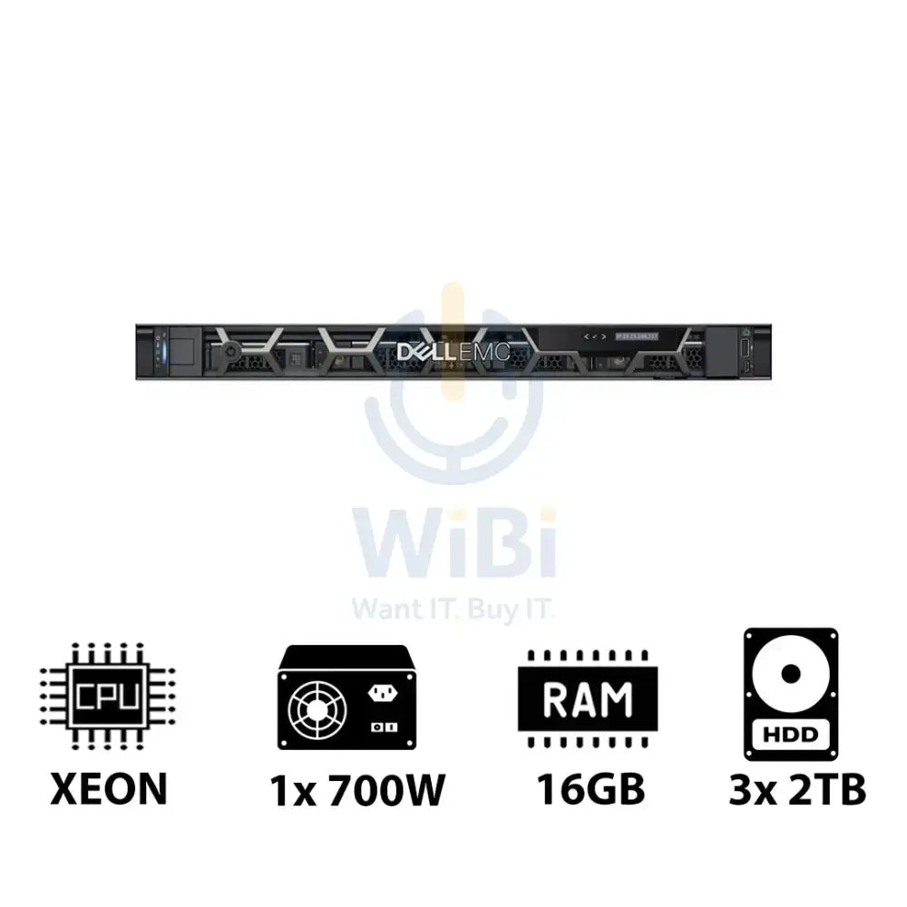 Dell PowerEdge R250 - Xeon E-2324G 3.10GHz / 4-Cores / 16GB / 3x 2TB HDD / 1x 700Watts / Rack (1U) Server &