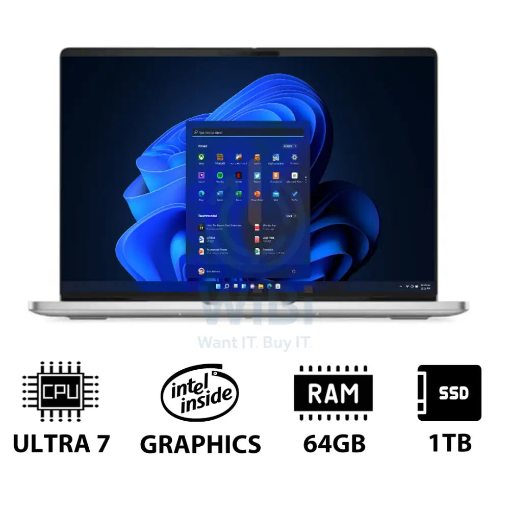 Dell Pro 16 PC16250 - 16’’ FHD+ Non-Touch / Ultra 7 255U / 64GB / 1TB (NVMe M.2 SSD) / Win 11 Pro / 1YW - Laptop Laptops
