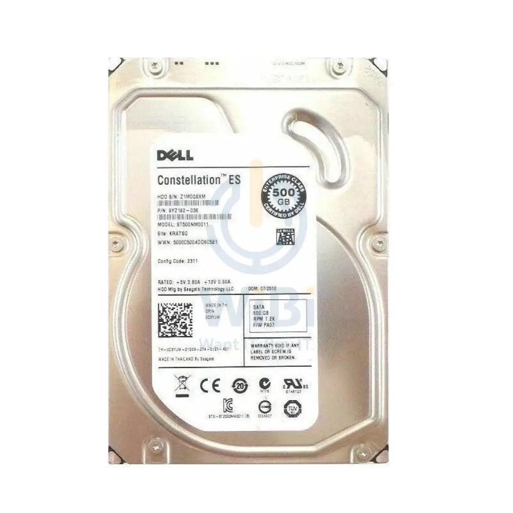 Dell SATA Hard Drive - 500GB / 3.5-inch / SATA / 7.2K RPM / 6GBps