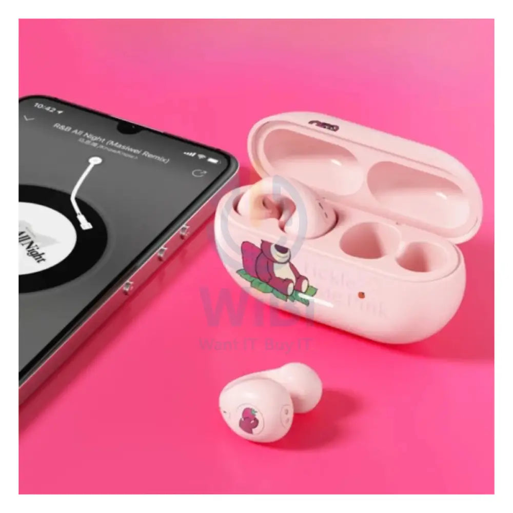 Disney QS-30 Clip-on Bluetooth Wireless headphones - Lotso Pink Accessories > Audio > Headphones