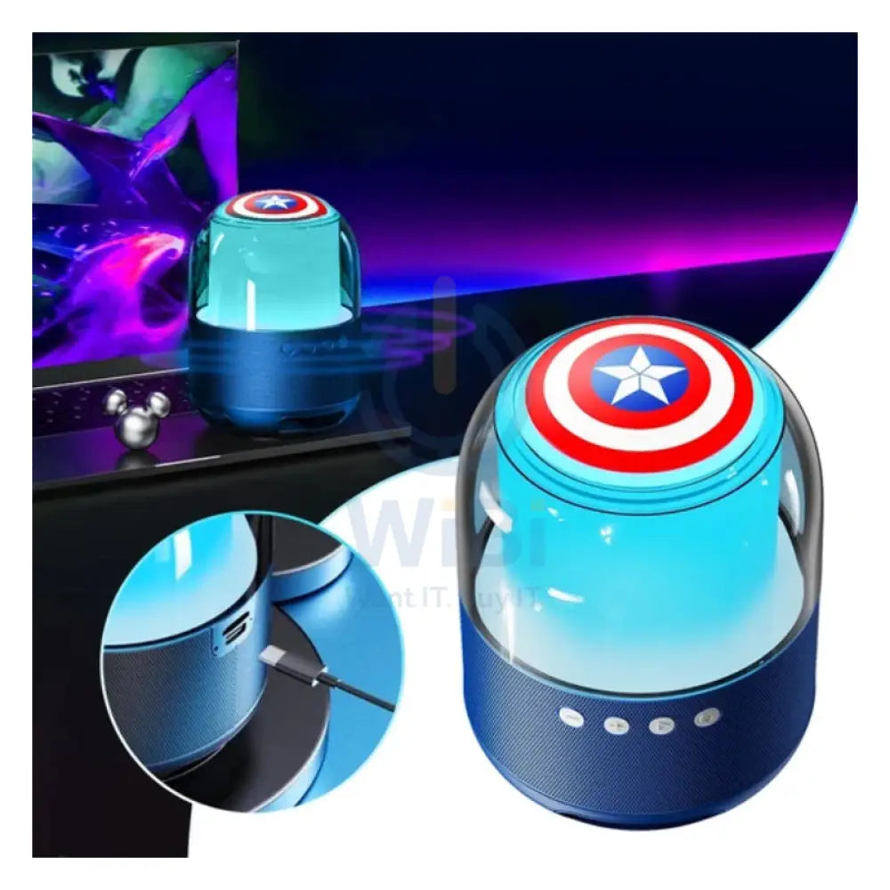Disney QS-S1 Smart Bluetooth Speaker - Marvel Captain American Blue Accessories > Audio > Speakers