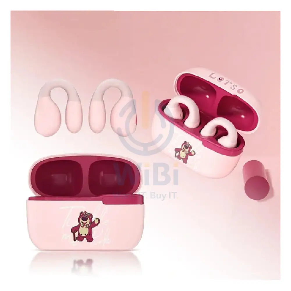 Disney QS-T10 Clip-on Bluetooth Wireless headphones - Lotso Pink Accessories > Audio > Headphones