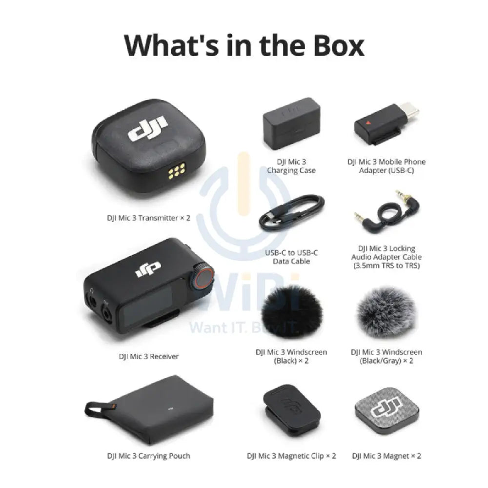 DJI Mic 3 (2 TX + 1 RX + Charging Case) Accessories > Audio > Microphone