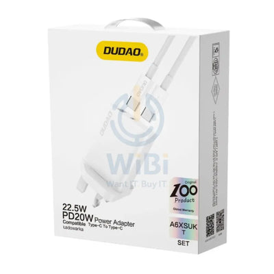 DUDAO A6XSUKT Wall Charger with Cable - 22.5W / USB-C / White Accessories > Power Adapters
